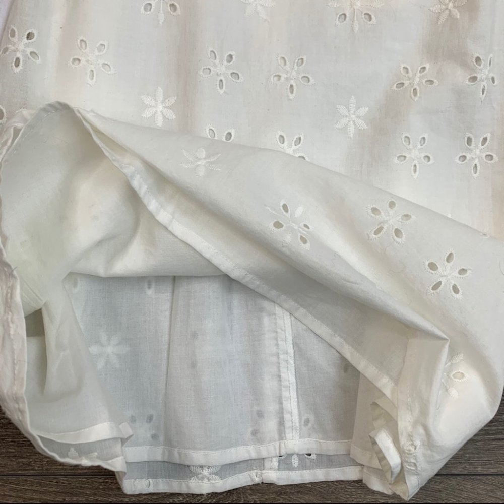 For Love & Lemons Vera Eyelet Ruffle Lace Mini Dress White Size Small - Picture 10 of 16